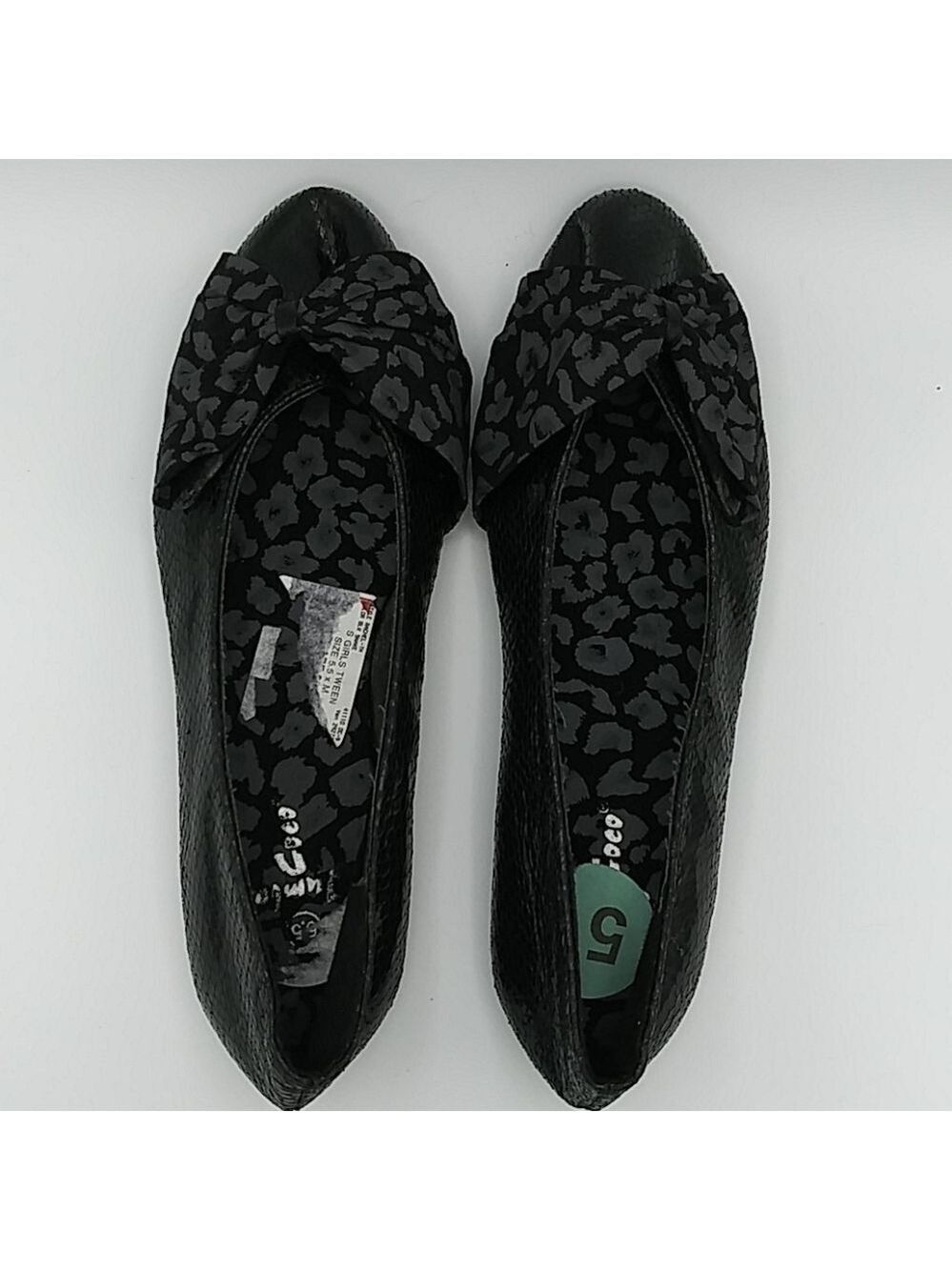 COCO Jumbo Black Snake Skin Pointed Toe Flat Shoe - Picture 6 of 12